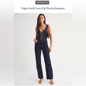 Abercrombie & Fitch Navy Denim jumpsuit